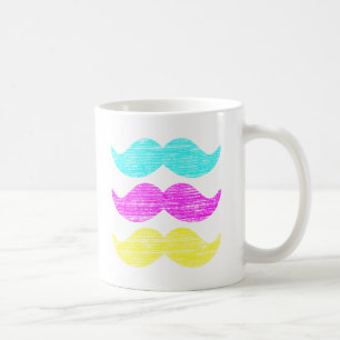 CMY Mustaches (letterdrukstijl) Koffiemok