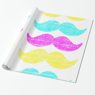 CMY Pop Art Snorharen Patroon Cadeaupapier