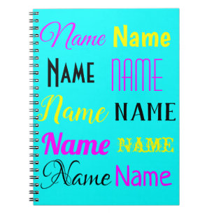 CMYK Cyaan, gepersonaliseerde naam cadeau Notitieboek