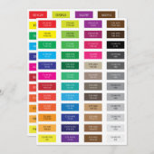 CMYK- en Hex Code Kleurvoorbeelden (Voorkant / Achterkant)