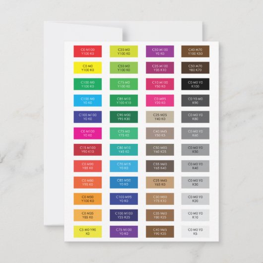 CMYK- en Hex Code Kleurvoorbeelden (Voorkant)