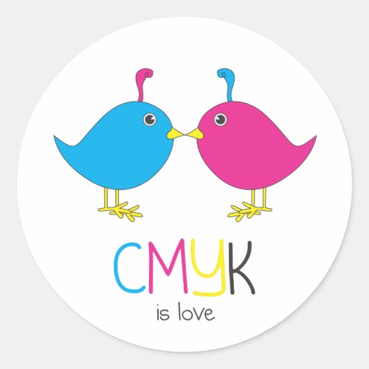 cmyk est un autocollant d'amour (Devant)