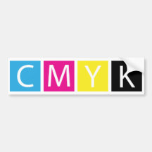 CMYK Grafisch Ontwerper Printer Bumpersticker