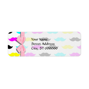 CMYK-hipster mustache-patroon Etiket