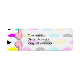 CMYK hipster snorhaar patroon Etiket