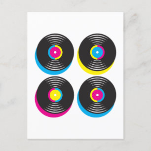 CMYK-pop in vinyl registreert heldere kleuren met  Briefkaart