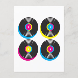 CMYK-pop in vinyl registreert heldere kleuren met  Briefkaart