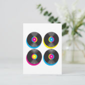 CMYK-pop in vinyl registreert heldere kleuren met Briefkaart (Staand voorkant)