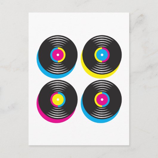 CMYK-pop in vinyl registreert heldere kleuren met Briefkaart (Voorkant)