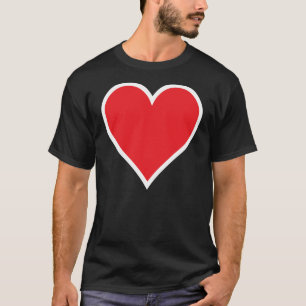 CMYK Red Heart met witte rand Rand T-shirt