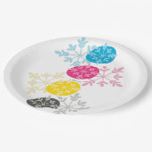 CMYK Snowflakes Papieren Bordje (Gekanteld)