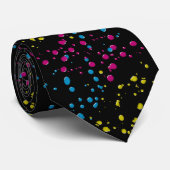 CMYK Splatter Cyan Magenta Yellow Black Printer Stropdas (Opgerold)