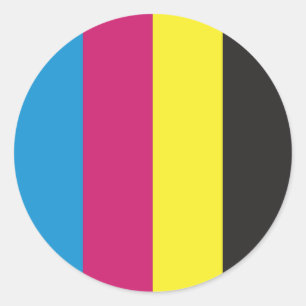 cmyk strepen achtergrond patroon grafische kleur c ronde sticker