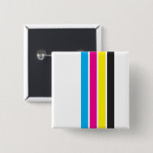 CMYK-strepen | Vierkante Button 5,1 Cm (Voorkant /achterkant)