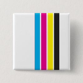 CMYK-strepen | Vierkante Button 5,1 Cm