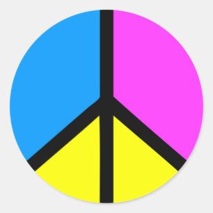 CMYK-vredesteken Ronde Sticker