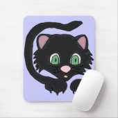 CN- Funny Black Cat Mousepad Muismat (Met muis)
