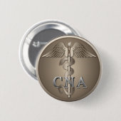 CNA Caduceus Ronde Button 5,7 Cm (Voorkant /achterkant)