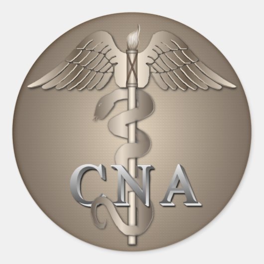 CNA Caduceus Ronde Sticker (Voorkant)