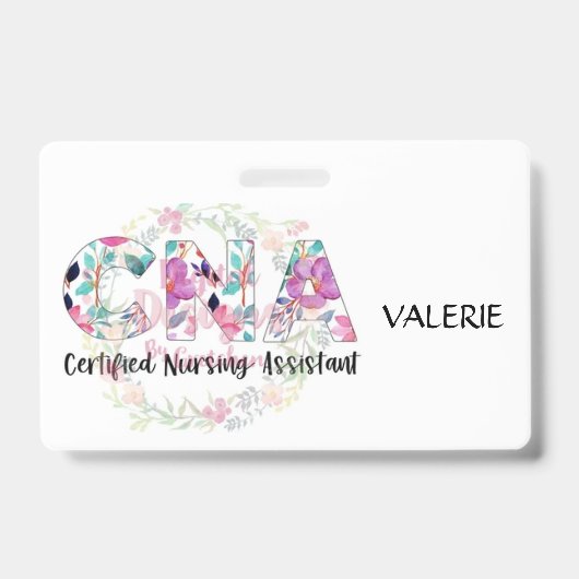 CNA Certified Nurse Aide Name Badge (Voorkant)