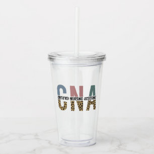 CNA Certified Nursing Assistant Cheetah Print Acryl Drinkbeker