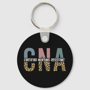 CNA Certified Nursing Assistant Cheetah Print Sleutelhanger