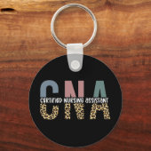 CNA Certified Nursing Assistant Cheetah Print Sleutelhanger (Voorkant)