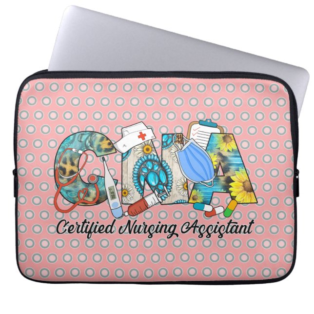 CNA Certified Nursing Assistant Laptop Sleeve (Voorkant)