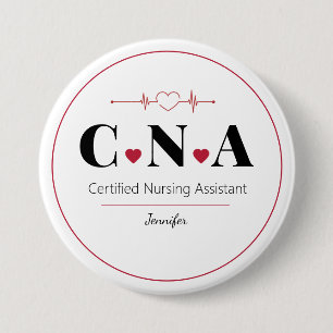 CNA Certified Nursing Assistant Persoonlijk Ronde Button 7,6 Cm