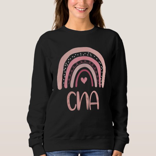Cna Cute Boho Pink Rainbow Certified Nursing Assis Trui (Voorkant)