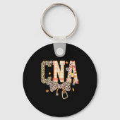 Cna Fall Plaid Leopard Bow Stethoscope Sleutelhanger (Voorkant)