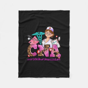 CNA Hart Stethoscoop Roze Lintje Borstkanker AW Fleece Deken