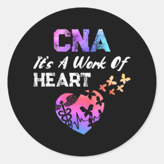 CNA Het is een werk van hartverpleegkundigen. Ronde Sticker