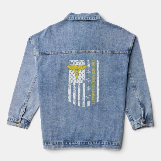 CNA inspireert gecertificeerde verpleegassistent 3 Denim Jacket (Achterkant)