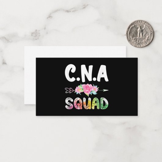 CNA Nurse Squad Certified Nursing Assistant Notitiekaartje (Voorkant / Achterkant in situ)