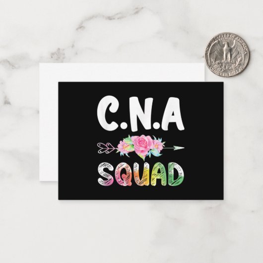 CNA Nurse Squad Certified Nursing Assistant Notitiekaartje (Voorkant / Achterkant in situ)