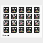CNA Nurse Squad Certified Nursing Assistant Vierkante Sticker (Vel)