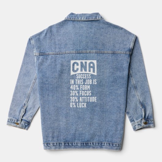 Cna Polite Certified Nursing Assistant Denim Jacket (Achterkant)