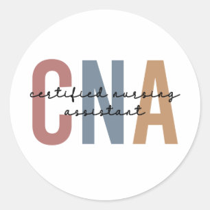 CNA Retro Certified Nursing Assistant Gifts Ronde Sticker