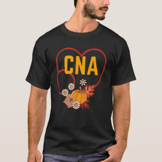 CNA Verpleegster Stethoscoop Hart Bloemen Pompoen  T-shirt