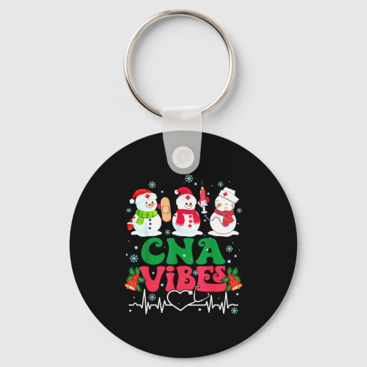 Cna Vibes Nurse Snowman Stethoscope Santa Funny Ch Sleutelhanger (Voorkant)