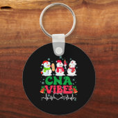 Cna Vibes Nurse Snowman Stethoscope Santa Funny Ch Sleutelhanger (Voorkant)