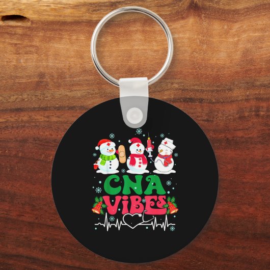 Cna Vibes Nurse Snowman Stethoscope Santa Funny Ch Sleutelhanger (Voorkant)