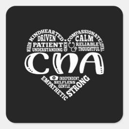 CNA, waardering CNA-verpleegster, ondergrondse kun Vierkante Sticker