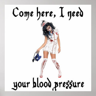 CNA Zombie Nurse, grappig Poster
