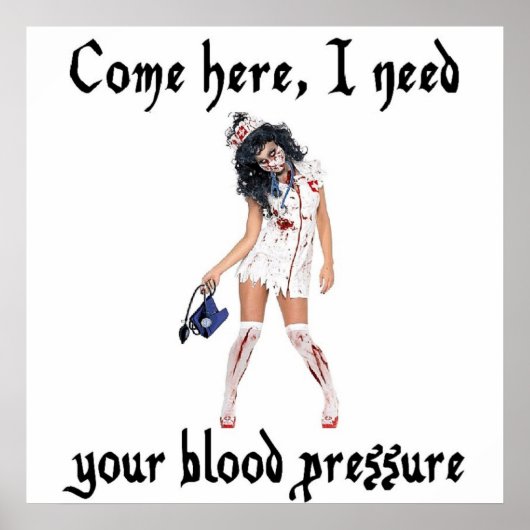 CNA Zombie Nurse, grappig Poster (Voorkant)