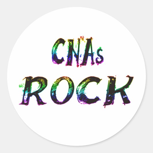 CNAs ROCK COLOR Ronde Sticker (Voorkant)