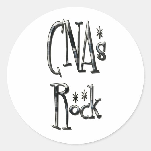 CNAs Rock Ronde Sticker (Voorkant)