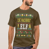 CNC Machinist Elf Funny kerstcadeau T-shirt (Voorkant)
