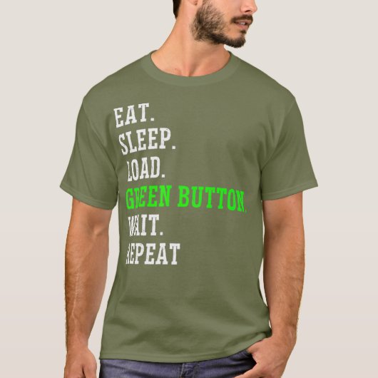 CNC Operator Machinist Funny Green Button T-shirt (Voorkant)